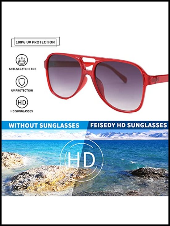 Vintage Retro 70s Plastic Aviator Sunglasses Women Men Classic Large Squared main image 2